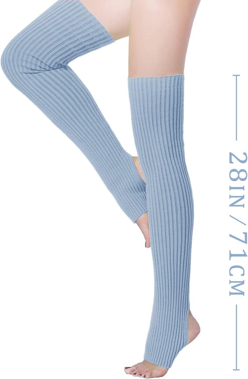 v28 Long Leg Warmer, Women’s Men 80s Party Ribbed Knit Dance Sports - Image 3